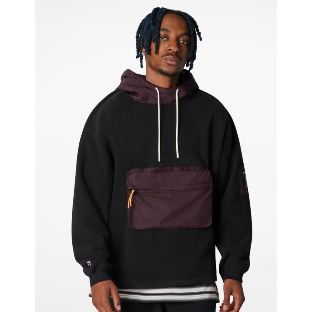 New Converse Counter Climate Pullover XL Black Hoodie 10024018-A02